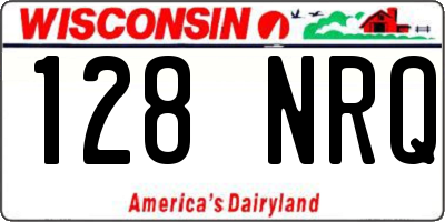 WI license plate 128NRQ