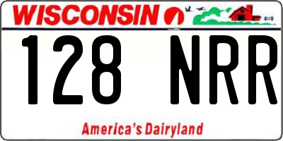 WI license plate 128NRR
