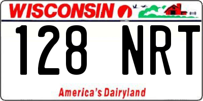 WI license plate 128NRT
