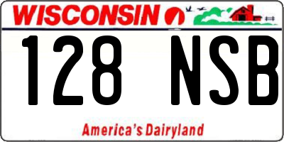 WI license plate 128NSB