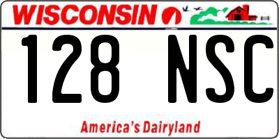 WI license plate 128NSC