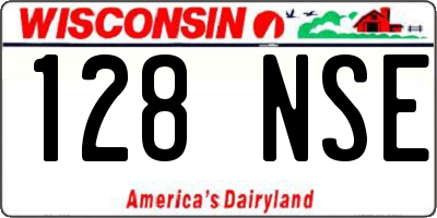 WI license plate 128NSE
