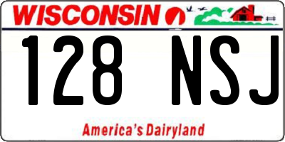 WI license plate 128NSJ