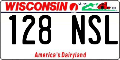 WI license plate 128NSL