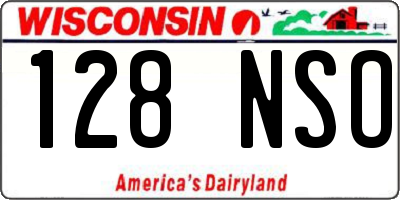 WI license plate 128NSO
