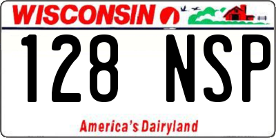 WI license plate 128NSP
