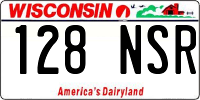 WI license plate 128NSR