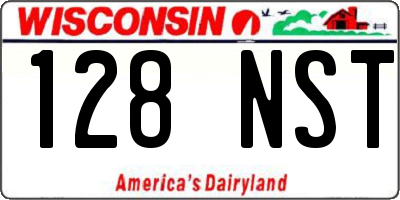 WI license plate 128NST