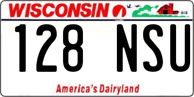 WI license plate 128NSU
