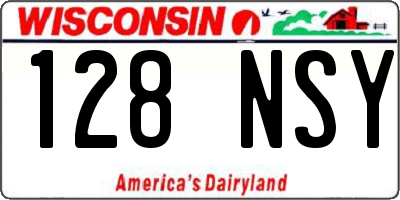 WI license plate 128NSY