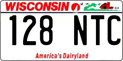 WI license plate 128NTC