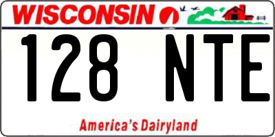 WI license plate 128NTE