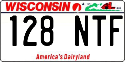 WI license plate 128NTF