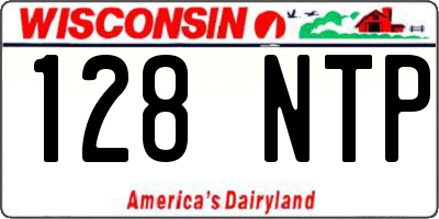 WI license plate 128NTP
