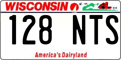 WI license plate 128NTS