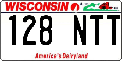 WI license plate 128NTT
