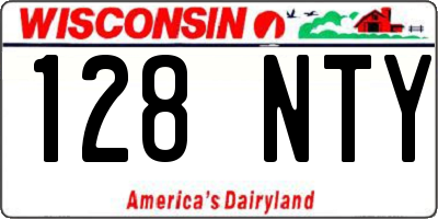 WI license plate 128NTY