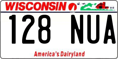 WI license plate 128NUA