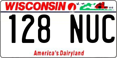 WI license plate 128NUC