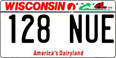 WI license plate 128NUE