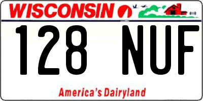 WI license plate 128NUF