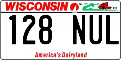 WI license plate 128NUL