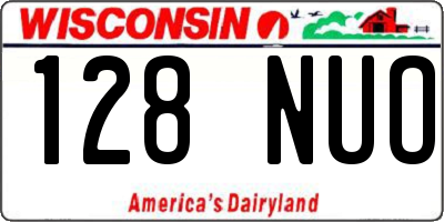 WI license plate 128NUO