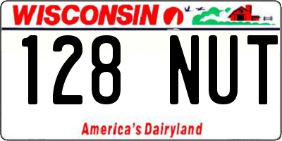 WI license plate 128NUT