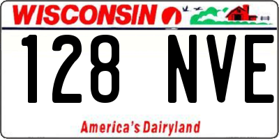 WI license plate 128NVE