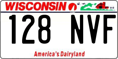 WI license plate 128NVF