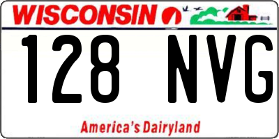 WI license plate 128NVG