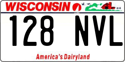 WI license plate 128NVL