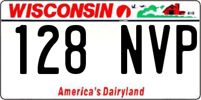WI license plate 128NVP