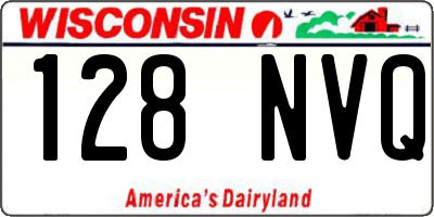 WI license plate 128NVQ