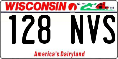 WI license plate 128NVS
