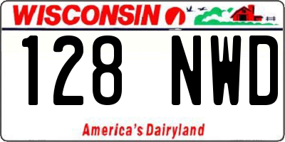 WI license plate 128NWD