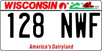 WI license plate 128NWF