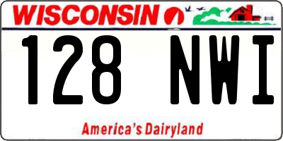 WI license plate 128NWI