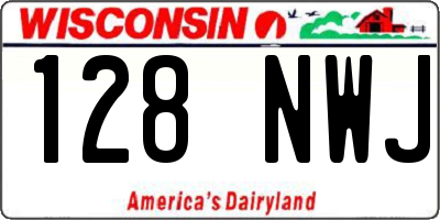 WI license plate 128NWJ