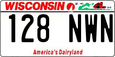 WI license plate 128NWN