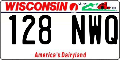 WI license plate 128NWQ