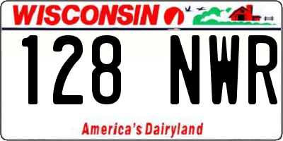 WI license plate 128NWR