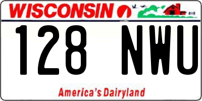 WI license plate 128NWU