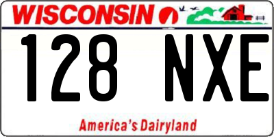 WI license plate 128NXE