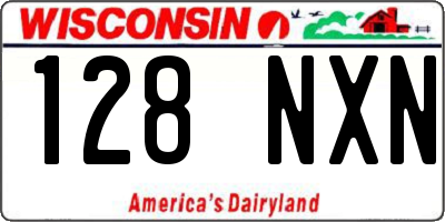 WI license plate 128NXN