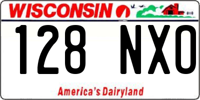 WI license plate 128NXO