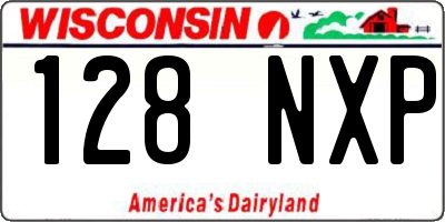 WI license plate 128NXP