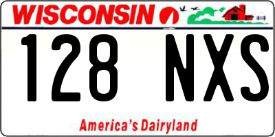 WI license plate 128NXS