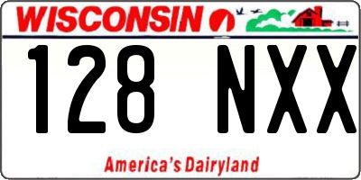 WI license plate 128NXX