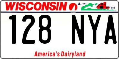 WI license plate 128NYA